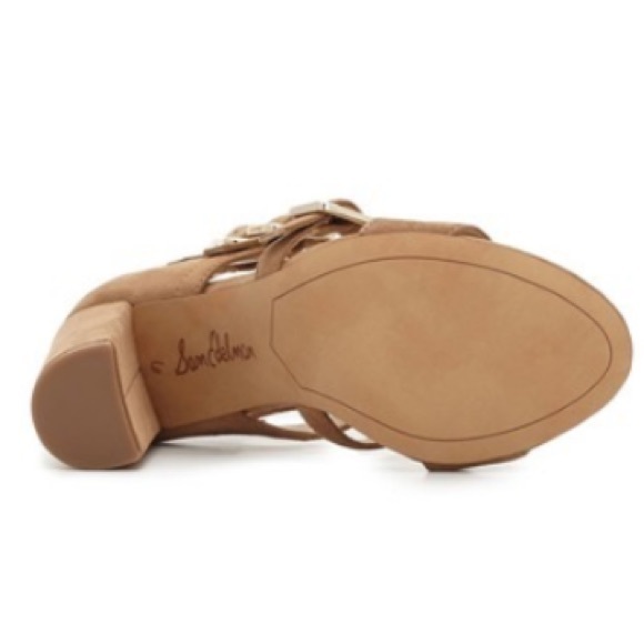 🚫SOLD🚫 NWOB Sam Edelman Tan Suede Glad Buckle Sandals - Picture 4 of 5